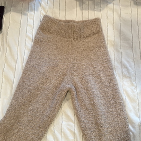 Fuzzy cream colored wide leg pants - Picture 2 of 4